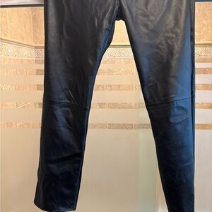 Men's Black Leather Jeans